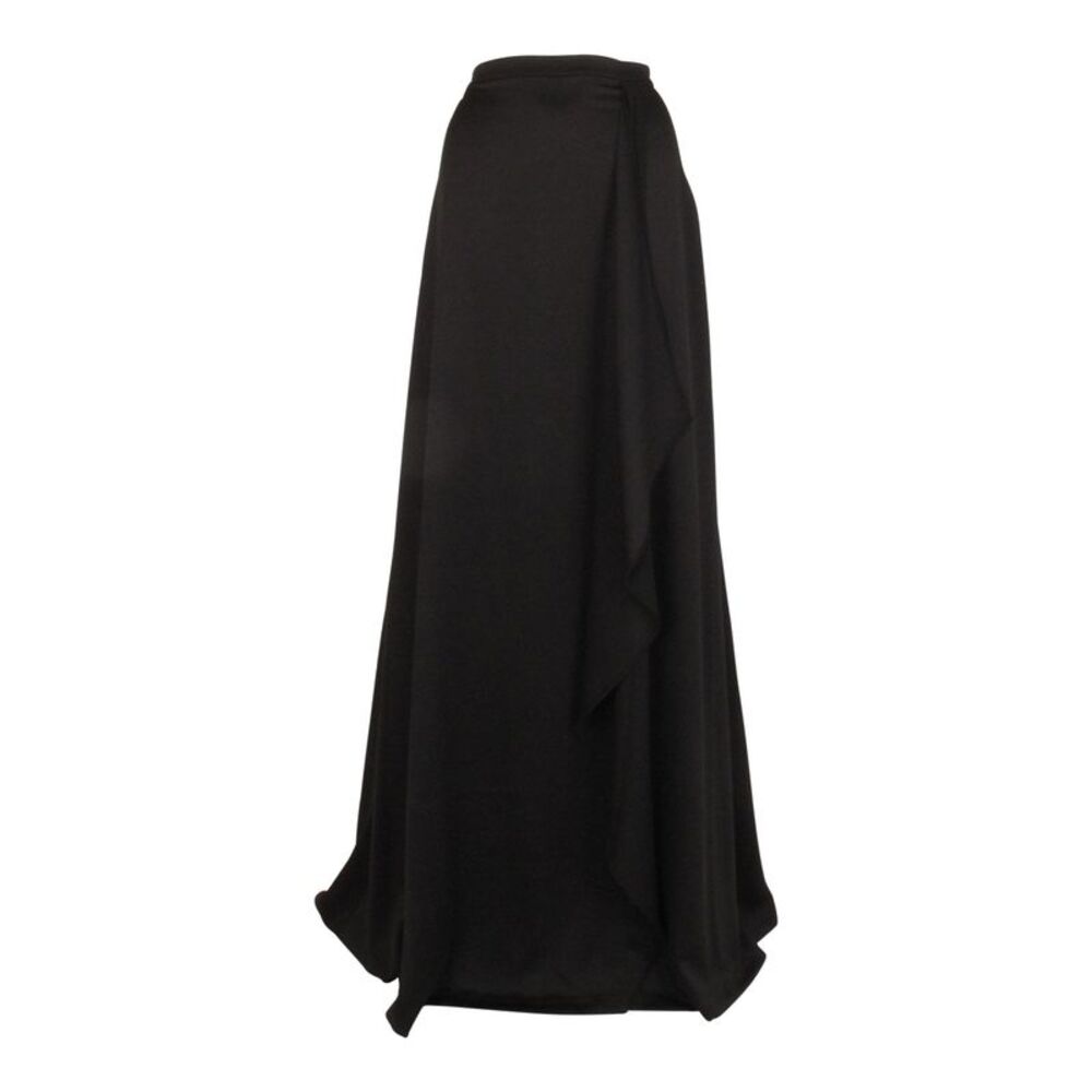 ADRIANNA PAPELL Womens Black Satin Full-Length Evening A-Line Skirt Plus 16W